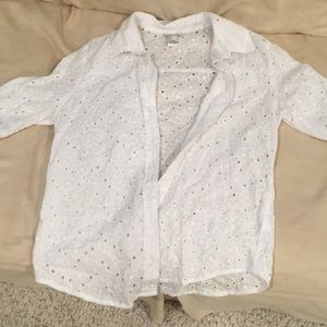 Eyelet style button down shirt